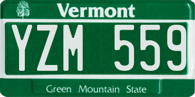 VT license plate YZM559