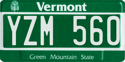 VT license plate YZM560