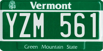 VT license plate YZM561
