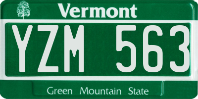 VT license plate YZM563