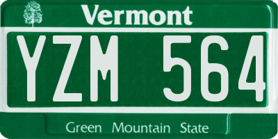 VT license plate YZM564