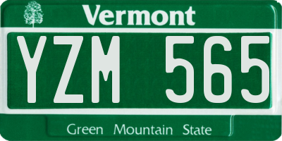 VT license plate YZM565