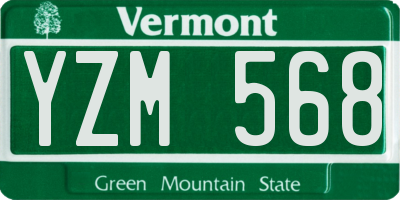 VT license plate YZM568