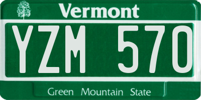 VT license plate YZM570