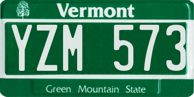 VT license plate YZM573