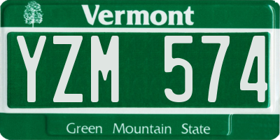 VT license plate YZM574