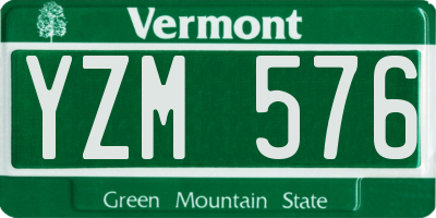 VT license plate YZM576