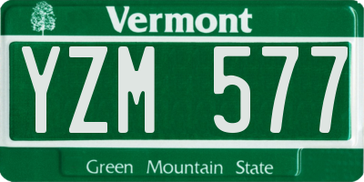 VT license plate YZM577