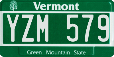VT license plate YZM579