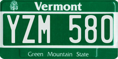 VT license plate YZM580