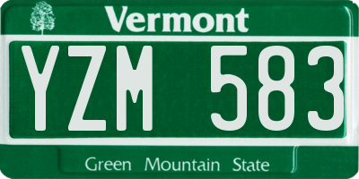 VT license plate YZM583