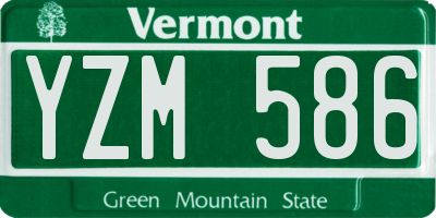 VT license plate YZM586