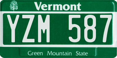 VT license plate YZM587