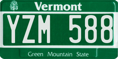 VT license plate YZM588