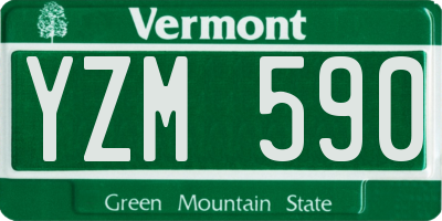VT license plate YZM590