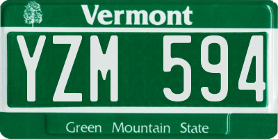 VT license plate YZM594