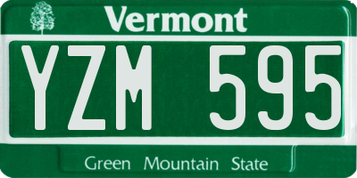 VT license plate YZM595