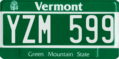 VT license plate YZM599