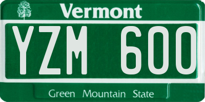 VT license plate YZM600