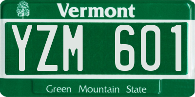 VT license plate YZM601