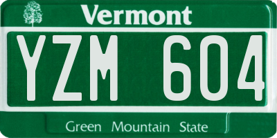 VT license plate YZM604