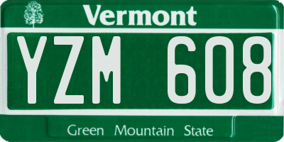 VT license plate YZM608