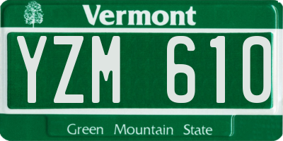 VT license plate YZM610