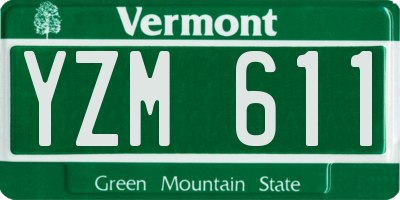 VT license plate YZM611