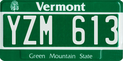 VT license plate YZM613