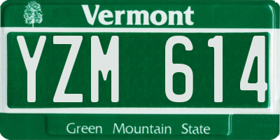 VT license plate YZM614