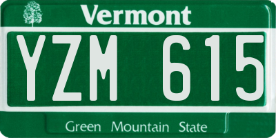 VT license plate YZM615