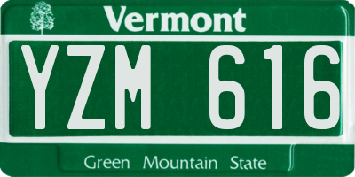 VT license plate YZM616