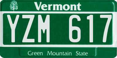 VT license plate YZM617