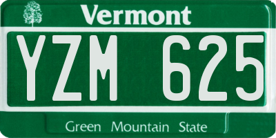 VT license plate YZM625