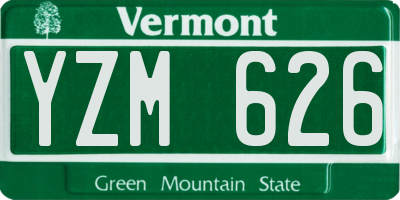 VT license plate YZM626