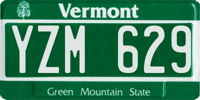 VT license plate YZM629