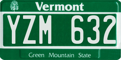 VT license plate YZM632