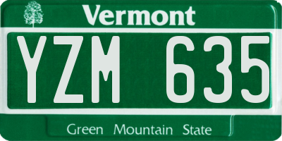 VT license plate YZM635