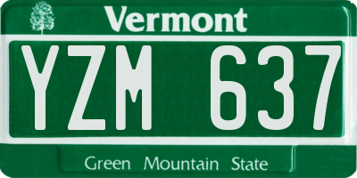 VT license plate YZM637