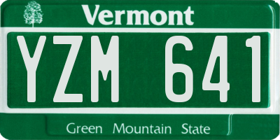 VT license plate YZM641