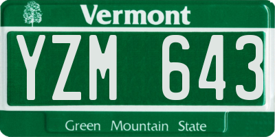 VT license plate YZM643