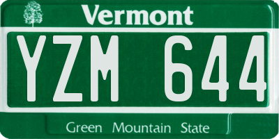 VT license plate YZM644