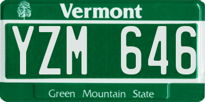 VT license plate YZM646