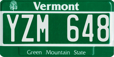 VT license plate YZM648
