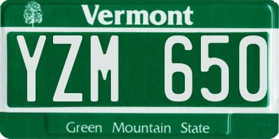 VT license plate YZM650