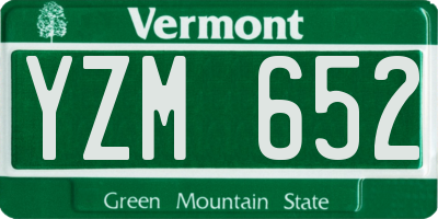 VT license plate YZM652