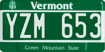 VT license plate YZM653