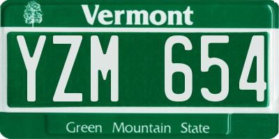VT license plate YZM654