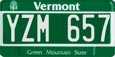 VT license plate YZM657