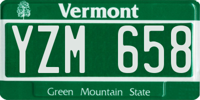 VT license plate YZM658